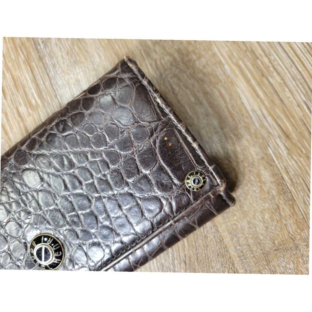 Henri Bendel Brown Leather Envelope Wallet with E… - image 3