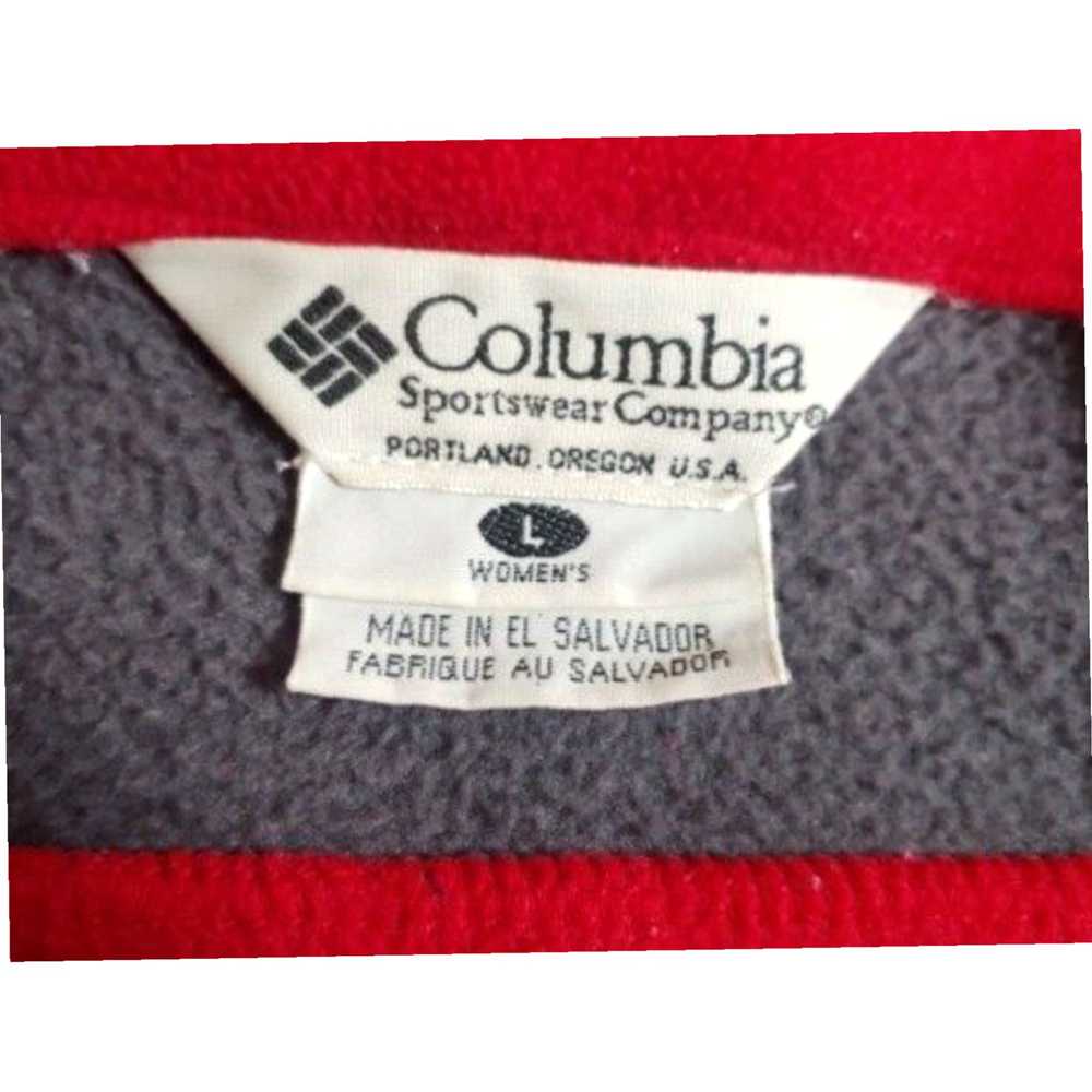 Vintage Womens Red Fleece Mock Neck Zipup Columbi… - image 3