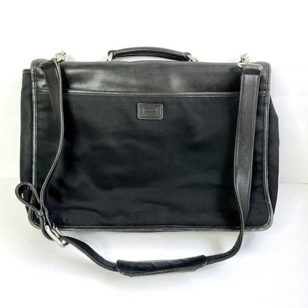 Coach Vintage Black Leather Briefcase Messenger L… - image 3