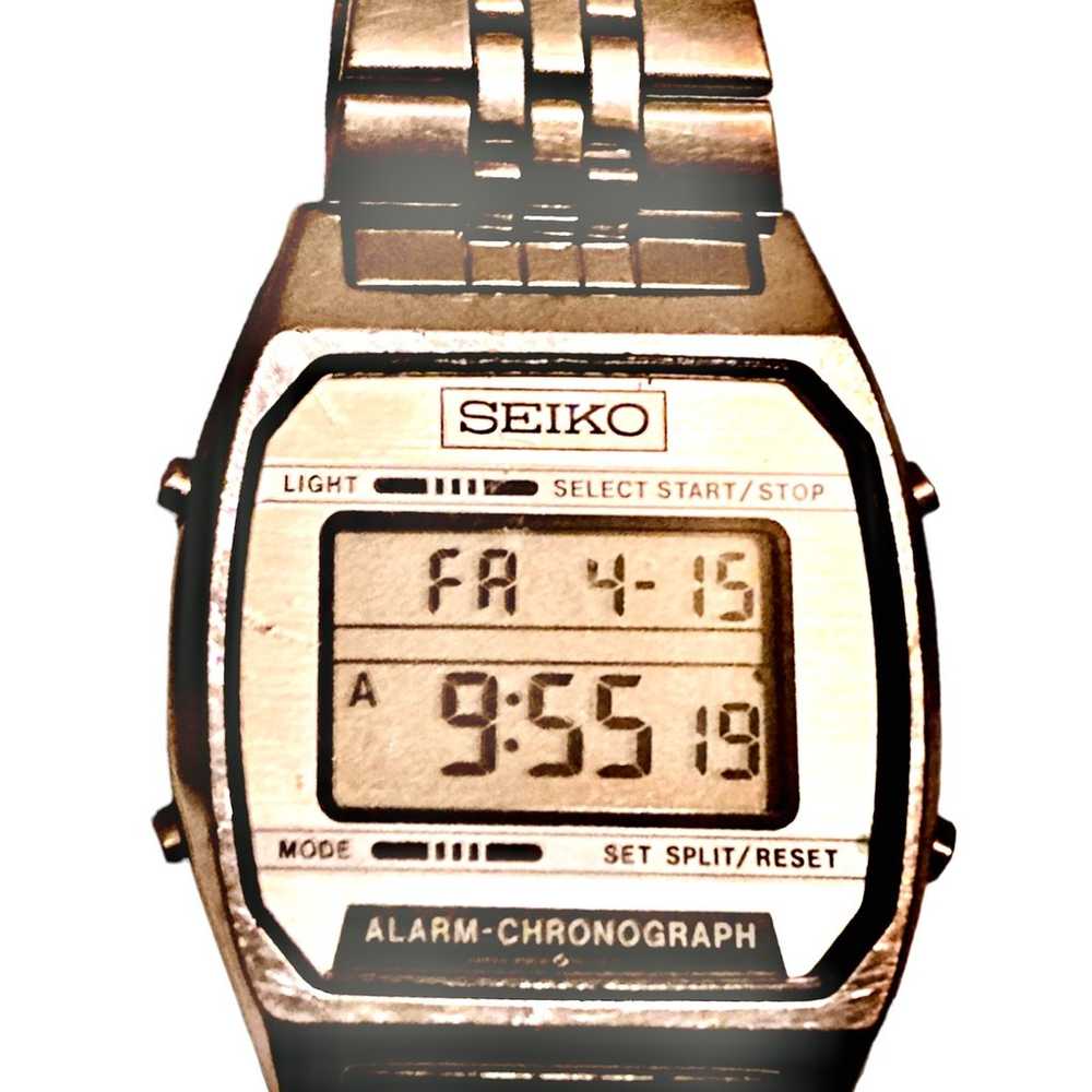 Vintage Seiko 4904-5199 Men's Digital LCD Stainle… - image 1