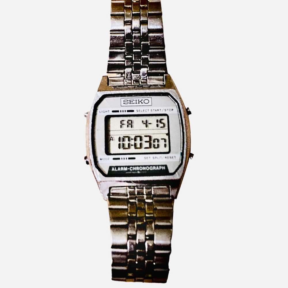 Vintage Seiko 4904-5199 Men's Digital LCD Stainle… - image 2