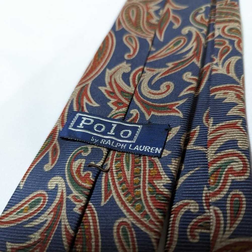 Vintage 60s Polo Ralph Lauren USA Blue Necktie - image 9