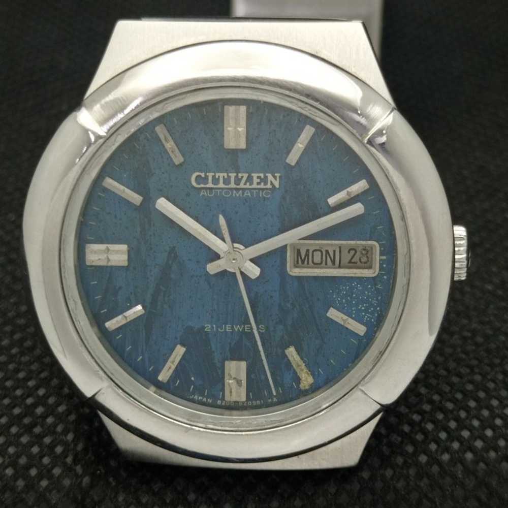 Vintage 1981 Citizen Automatic Mens Silver Watch … - image 3