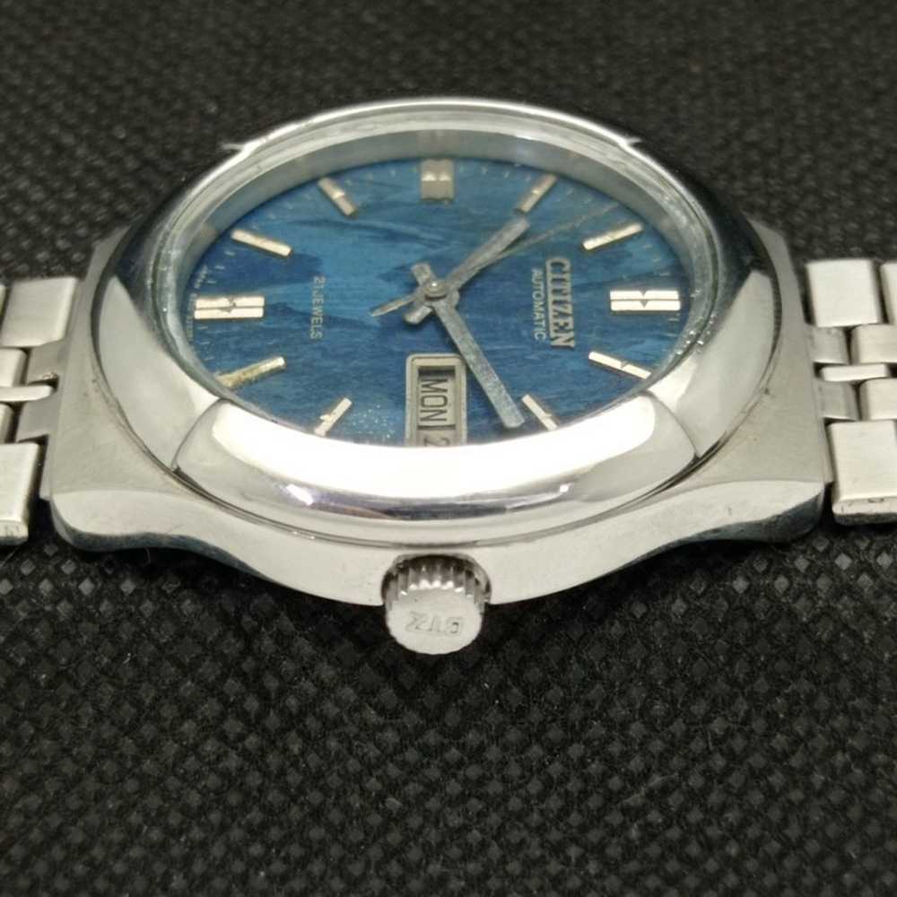 Vintage 1981 Citizen Automatic Mens Silver Watch … - image 5