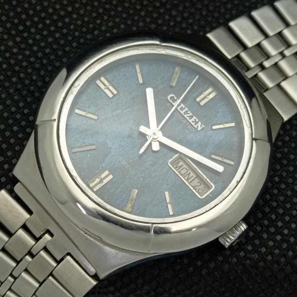 Vintage 1981 Citizen Automatic Mens Silver Watch … - image 6