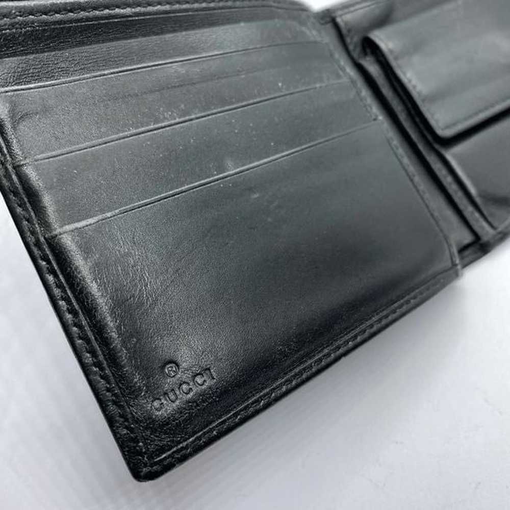 Authentic Gucci Black Canvas & Leather Bifold Wal… - image 8