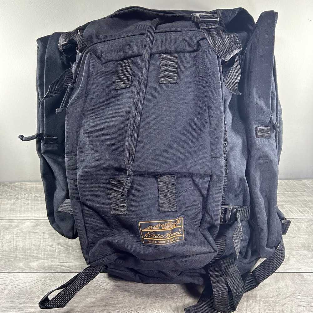 Vintage Eddie Bauer Black Canvas School Hiking Tr… - image 1