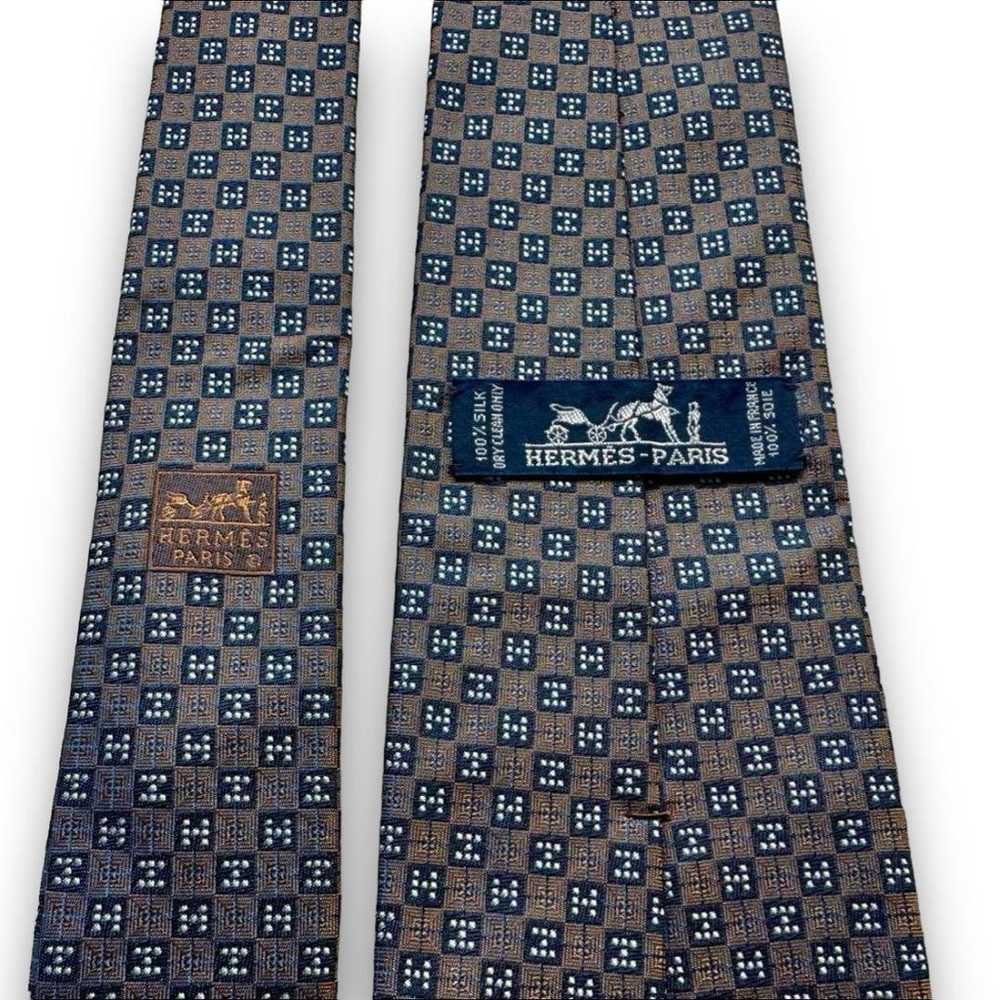 Excellent condition ✨ HERMES tie Hermes H pattern… - image 3