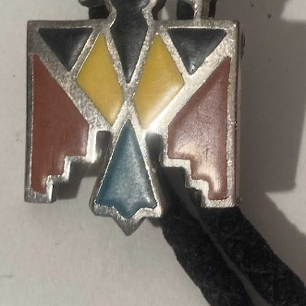 Vintage Metal Bolo Tie, Sterling Silver, Eagle, T… - image 2