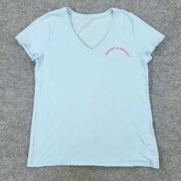 Gap Bright Blue Favorite Short Sleeve Graphic Top… - image 1