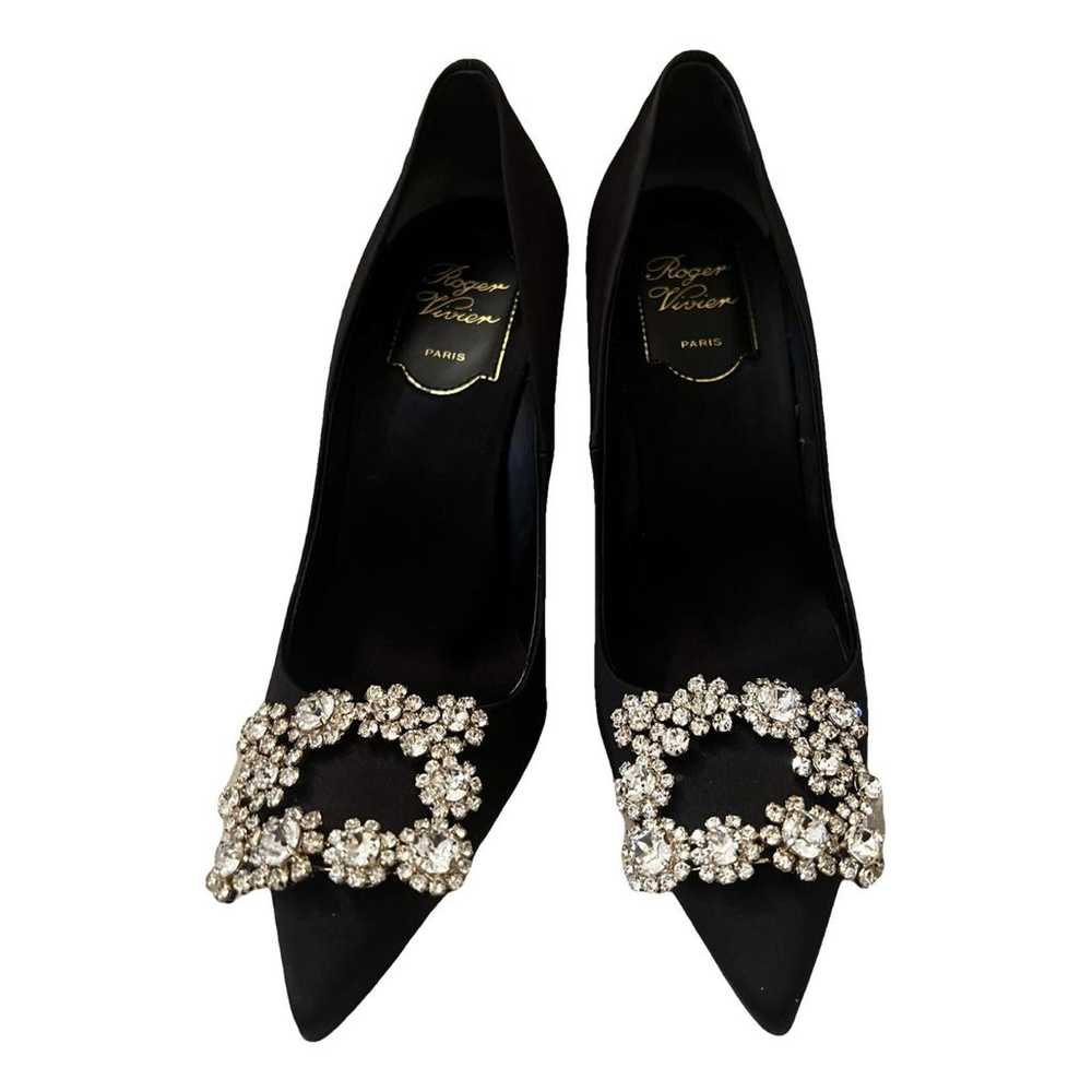 Roger Vivier Flower Strass Buckle cloth heels - image 1