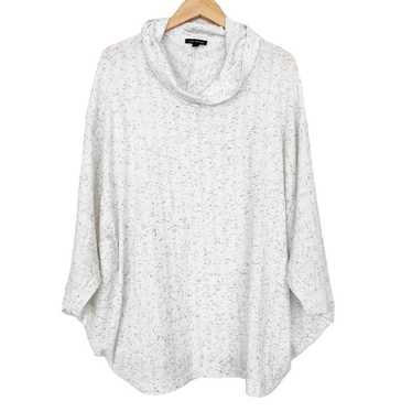 Other Lane Bryant White Gray Cowl Neck Poncho Swe… - image 1