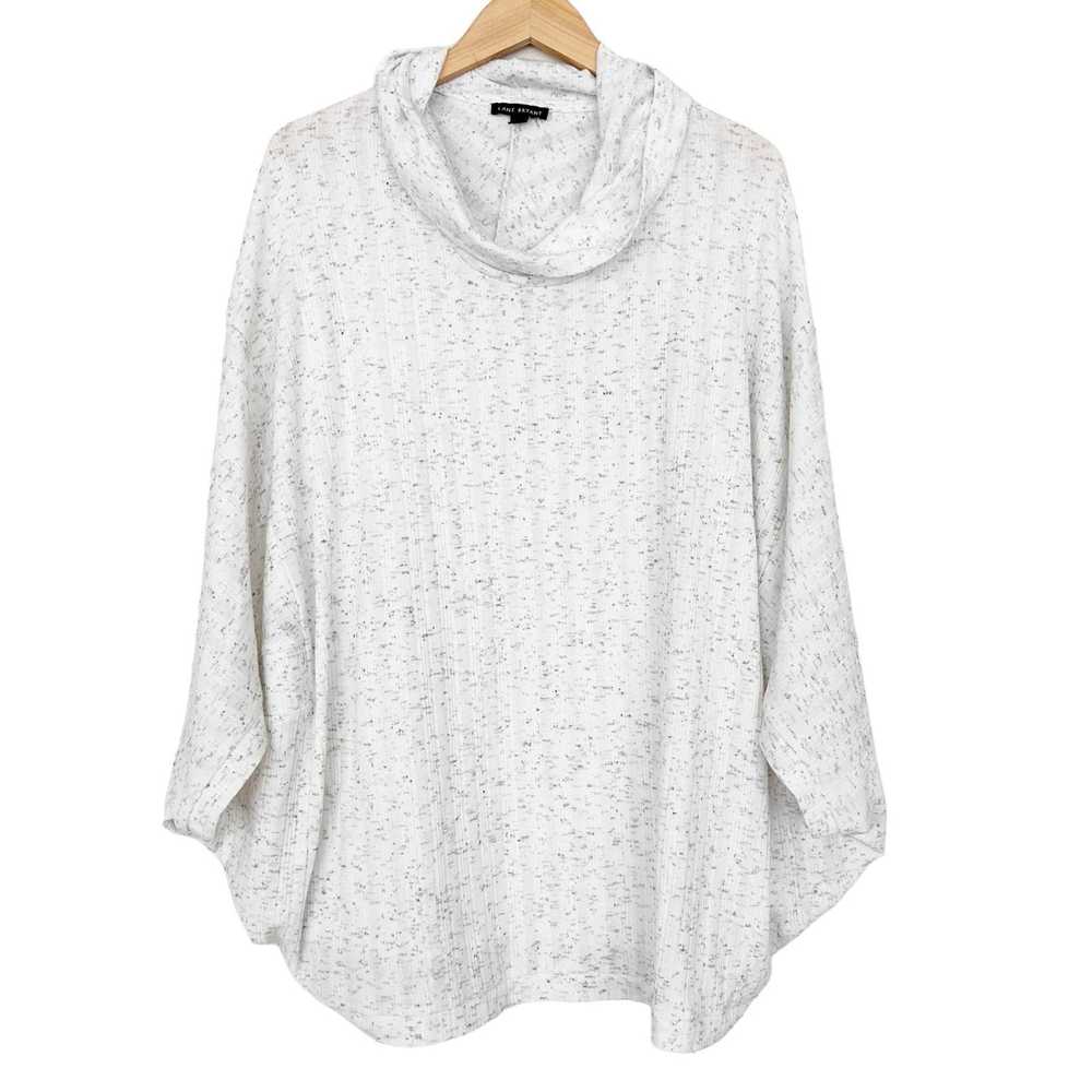 Other Lane Bryant White Gray Cowl Neck Poncho Swe… - image 6