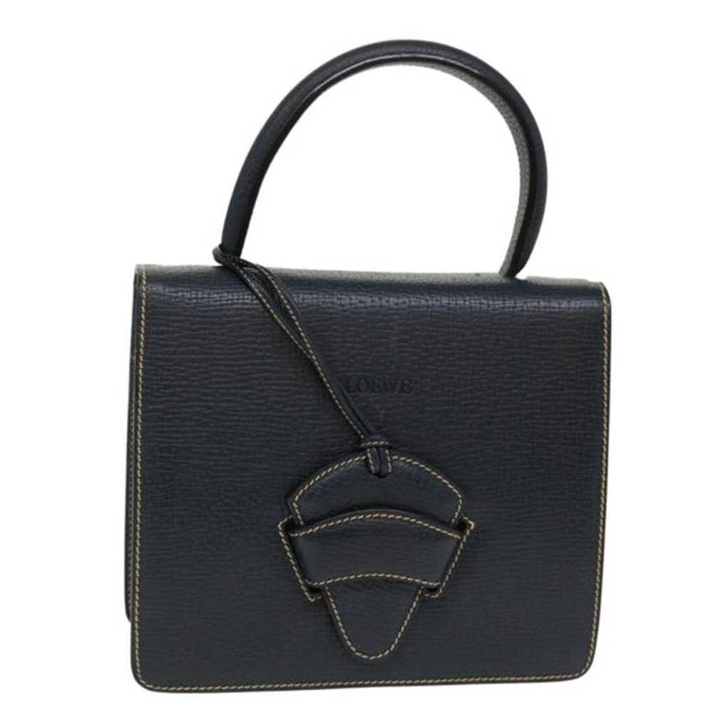 Loewe LOEWE Barcelona Hand Bag Leather Navy - image 1