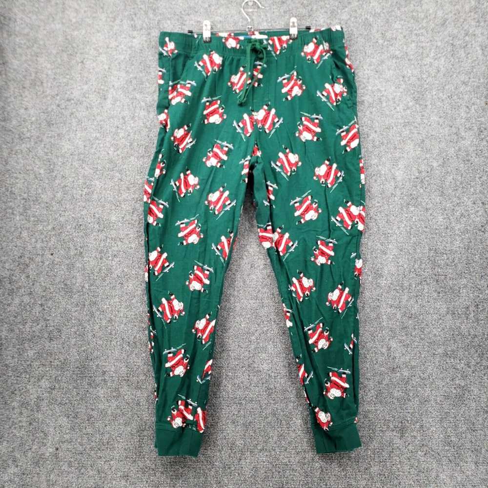 Old Navy Mens Large Green Holiday Print Pajama Pa… - image 1