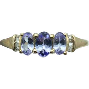 10K .10ctw Iolite and Diamond Ring