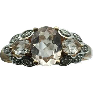 10K .10ctw Morganite and Diamond Ring