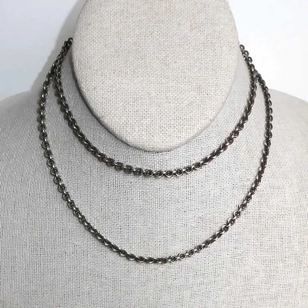 Georg Jensen Sterling 27.5" Early Signed Chain Ne… - image 4