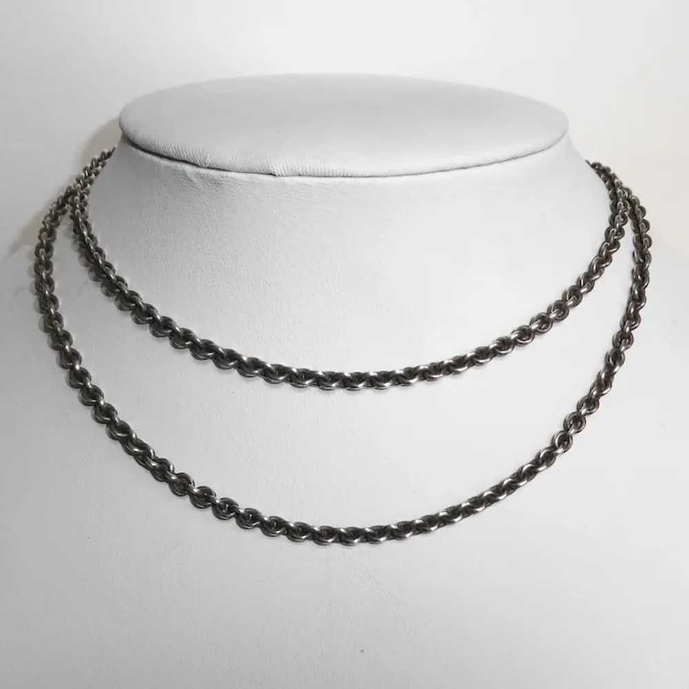 Georg Jensen Sterling 27.5" Early Signed Chain Ne… - image 7