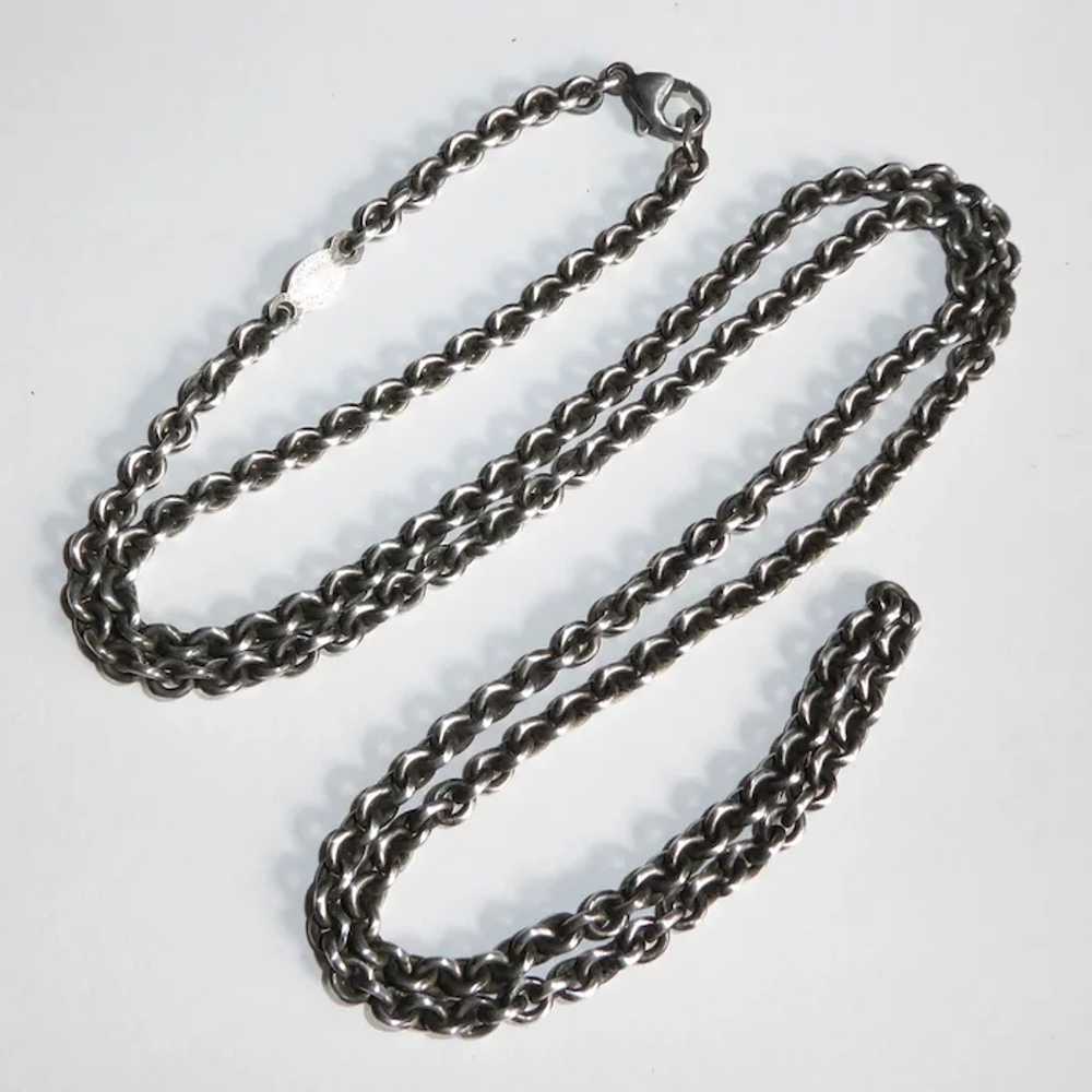 Georg Jensen Sterling 27.5" Early Signed Chain Ne… - image 8