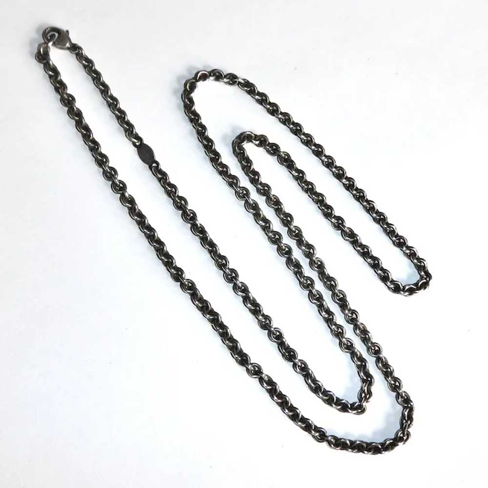 Georg Jensen Sterling 27.5" Early Signed Chain Ne… - image 9