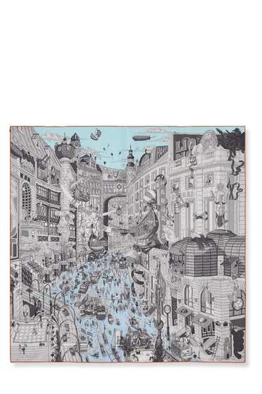 Grey & Multicolor 'Le Grand Prix Du Faubourg' Silk