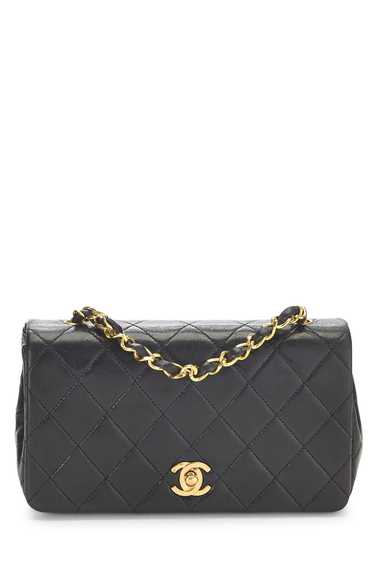 Black Quilted Lambskin Full Flap Mini