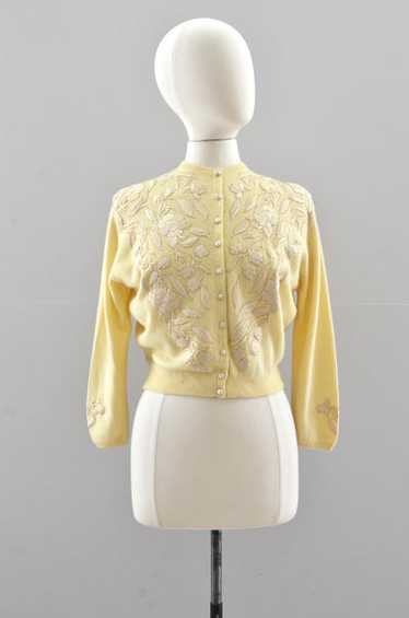 Vintage 1950s Pringle Embroidered Sweater