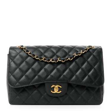 CHANEL Caviar Quilted Jumbo Double Flap Black - image 1