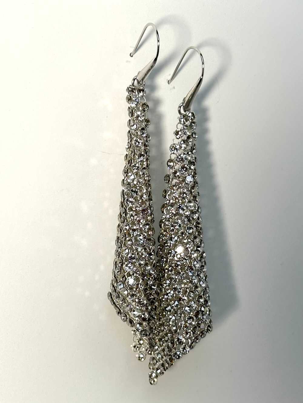 Swarovski Crystal Mesh Dangle Earrings - image 7