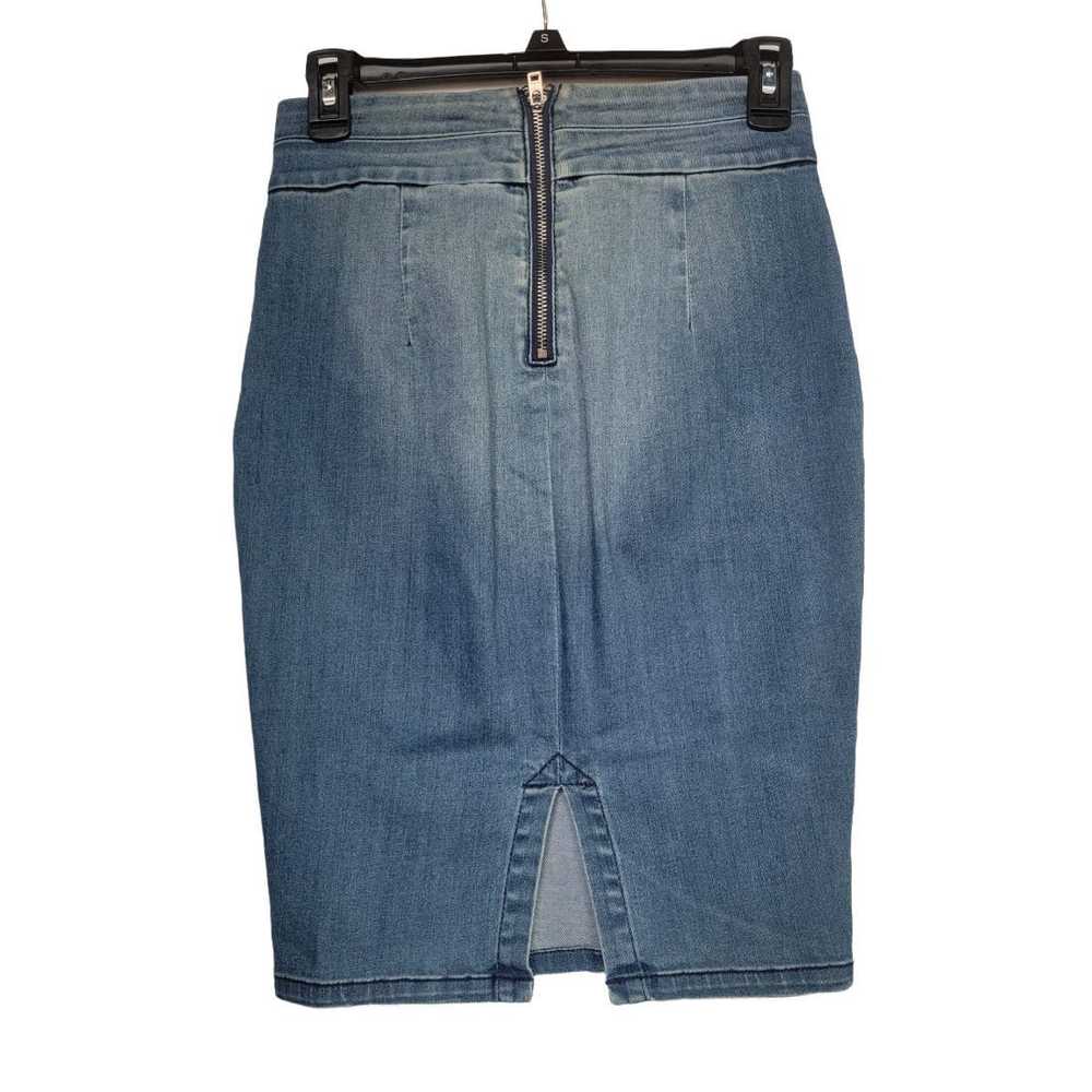 Bebe ⭐Bebe Size 27 Women Blue Denim Skirt distres… - image 3