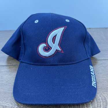 VINTAGE Cleveland Indians Hat Cap Snap Back Red Purple