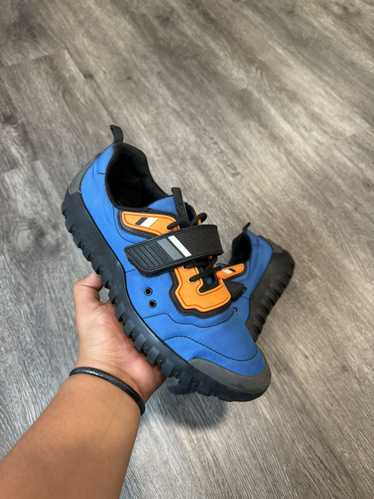 Prada Prada Blue Orange Nylon Velcro Strap Sneaker