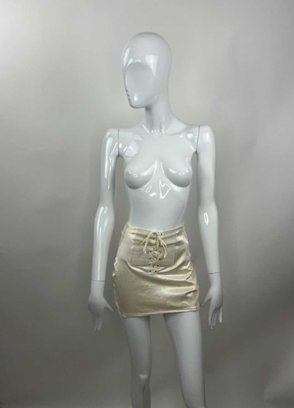 Jean Paul Gaultier Junior White Satin Mini Skirt - image 1