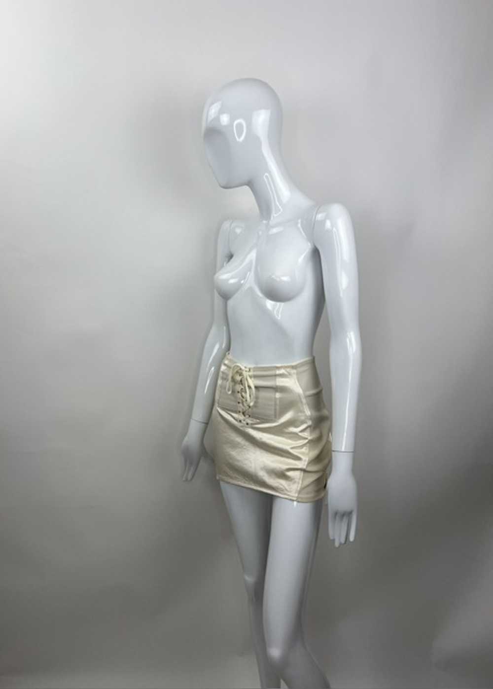 Jean Paul Gaultier Junior White Satin Mini Skirt - image 4