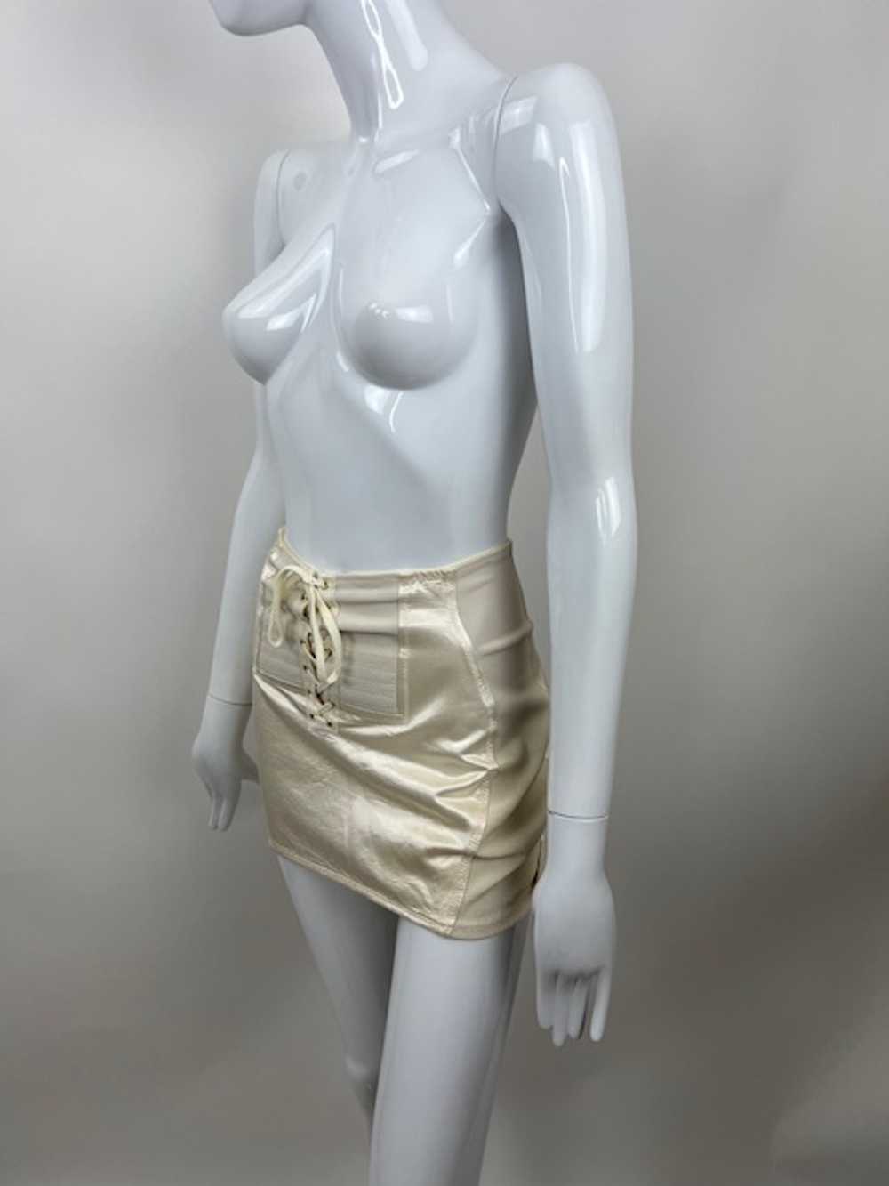 Jean Paul Gaultier Junior White Satin Mini Skirt - image 6