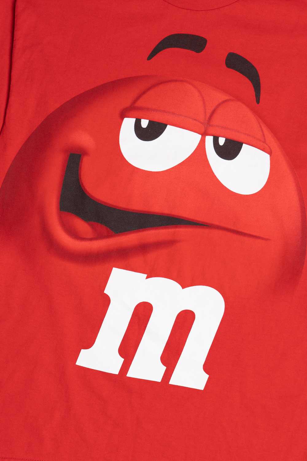 Red M&M Big Face M&Ms Brand Long Sleeve T-Shirt - image 2