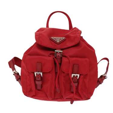 Prada Re-Nylon Red Synthetic Backpack Bag (Pre-Own