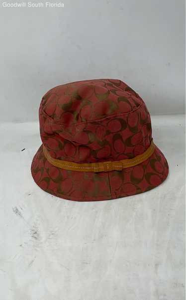 Coach Womens Red Light Brown Bucket Hat Size M/L