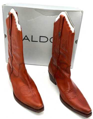 Aldo Brown Leather Western Style Boots Womens Siz… - image 1