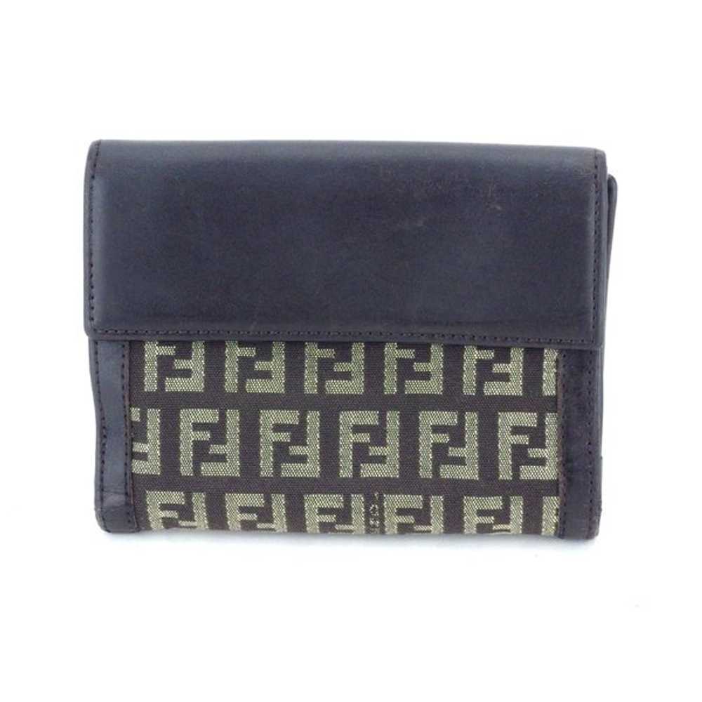 fendi W Hook Wallet Bifold Ff Plate Zucchino Brow… - image 2