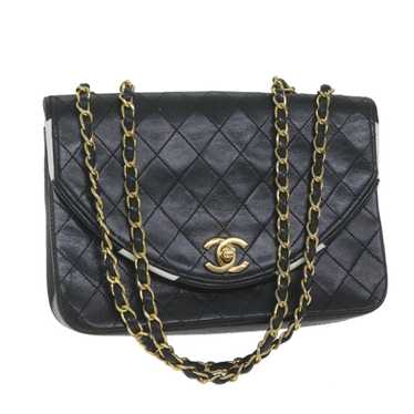 Chanel Demi Lune Black Leather Shoulder Bag (Pre-… - image 1