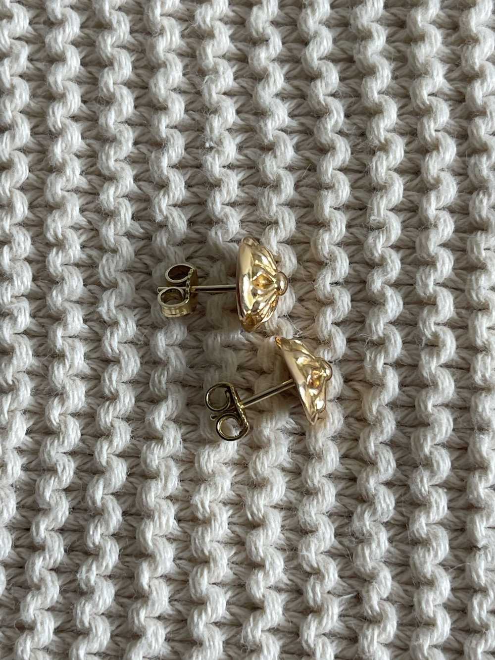 Chrome Hearts 22k Gold Cross Ball Stud Earring Se… - image 6