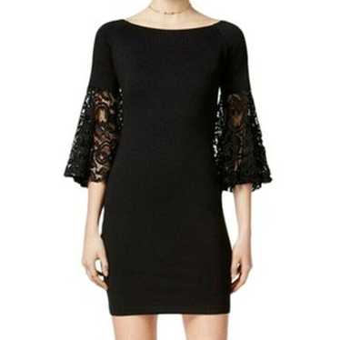 Bar Iii Bar III Dress M Anthracite Black Lace Bell