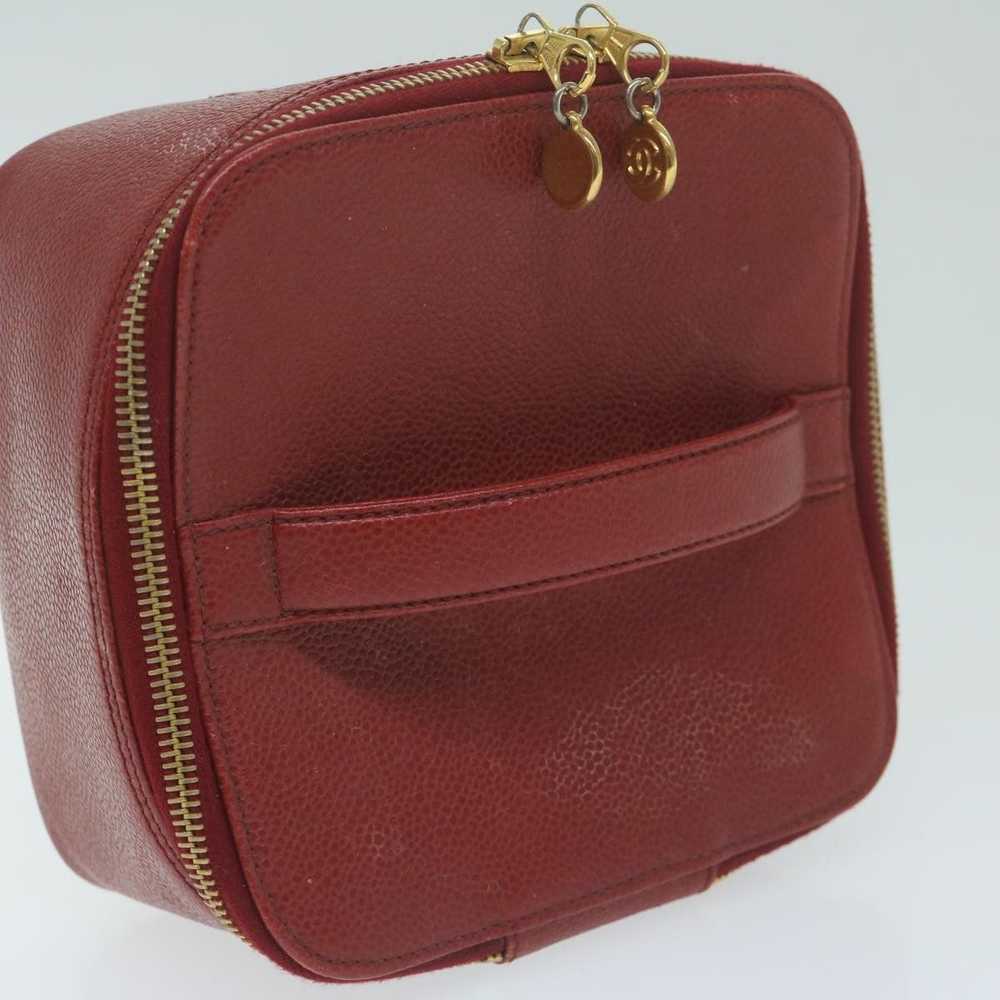 Chanel Vanity Red Leather Clutch Bag (Pre-Owned) - image 4