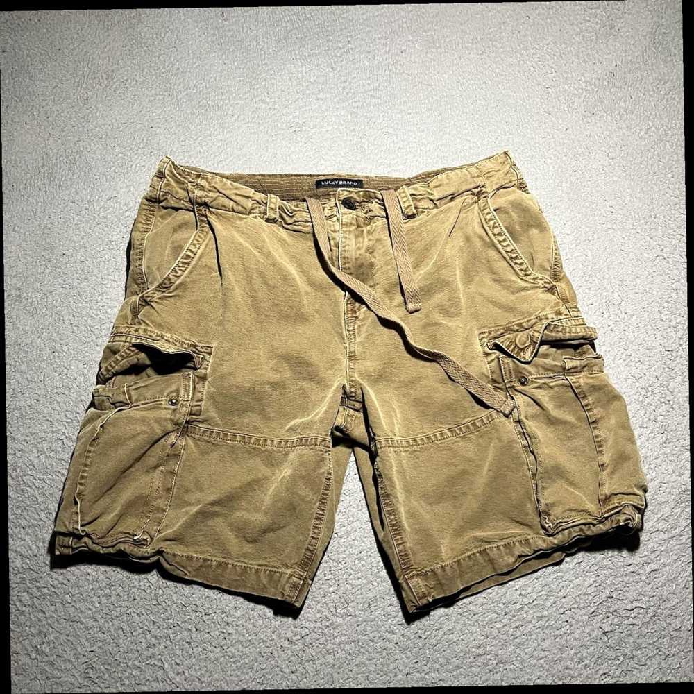 Lucky Brand Rugged Brown Mens Cargo Shorts with D… - image 1