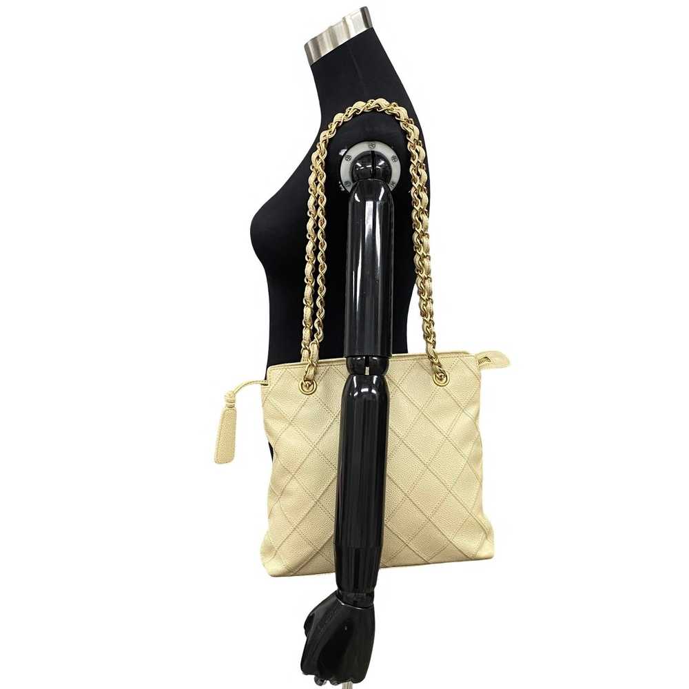 Chanel Bicolor Stitch Caviar Skin Chain Tote Bag - image 2