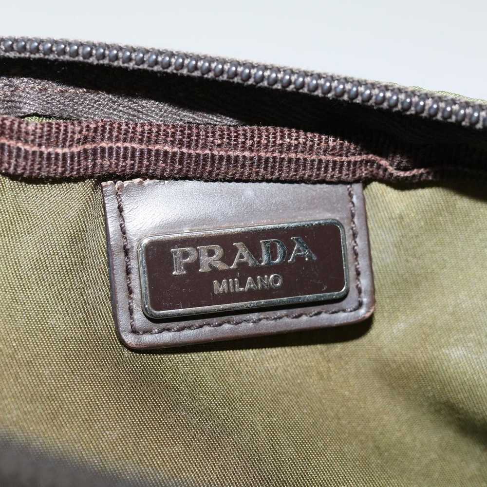 Prada Saffiano Khaki Synthetic Clutch Bag (Pre-Ow… - image 8