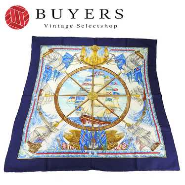 Used Hermes Scarf Carre90 Silk 100 Vive Le Vent B… - image 1