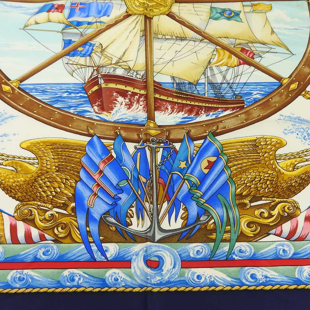 Used Hermes Scarf Carre90 Silk 100 Vive Le Vent B… - image 3